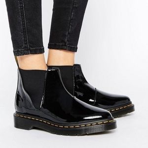 Dr Martens Patent Leather Bianca Chelsea Boots